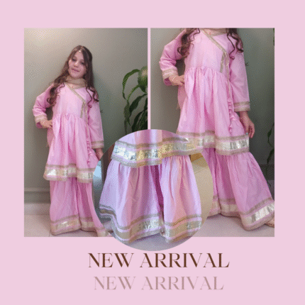 Kids Eid Collection ( Pink Blush Bloom Sharara )