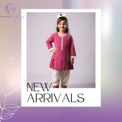 Pink White Polka Dot Tunic with Tulip-Cut Trousers