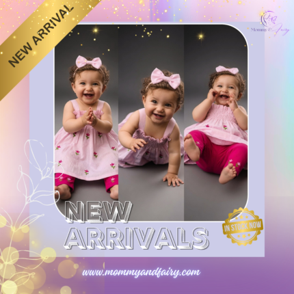 Baby Girl Pink Floral Embroidered Frock & Pajama Set with Matching Headband - 3-Piece Summer Outfit